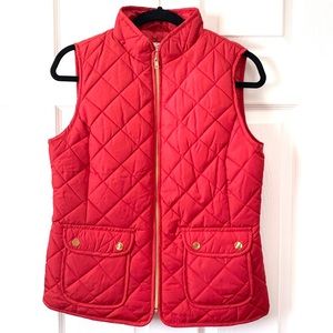 St John Bay Red Small Quilted Women Winter Vest